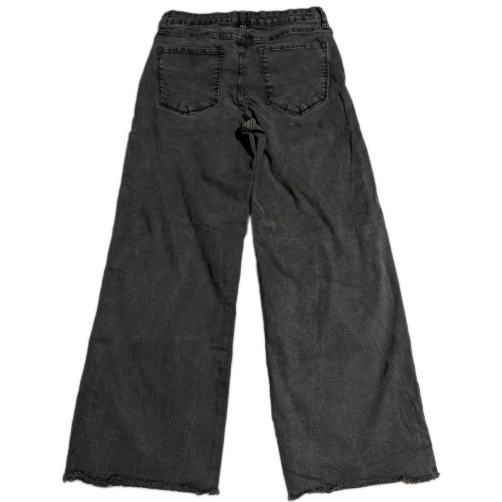 Vervet Womens 29 High Rise Wide Leg Jeans Gray Raw Hem Stretch Denim - Picture 2 of 9